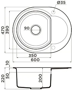Мойка кухонная Omoikiri Sakaime 60E-DC темный шоколад 4993205, 2