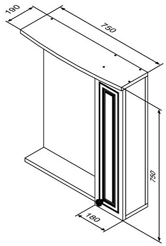 Шкаф-зеркало Damixa Palace One 75 белый M41MPR0751WG