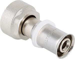 Муфта пресс с накидной гайкой 16мм x ¾"ек Valtec VTc.712.NE.1605 Муфта пресс с накидной гайкой 16мм x ¾"ек Valtec VTc.712.NE.1605, 1