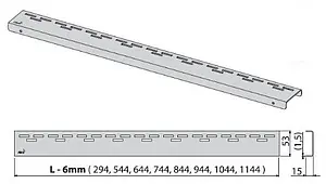 Решетка для лотка 1044мм AlcaPlast Hope-1050L Решетка для лотка 1044мм AlcaPlast Hope-1050L, 2