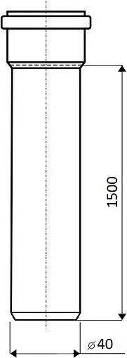 Труба канализационная внутренняя D=40мм L=1500мм Ostendorf HTEM 111050
