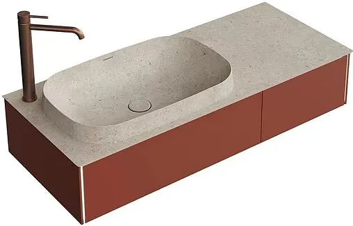 Тумба под умывальник подвесная Kerama Marazzi Magica 120 венецианский красный матовый MA.120.2\VR.M