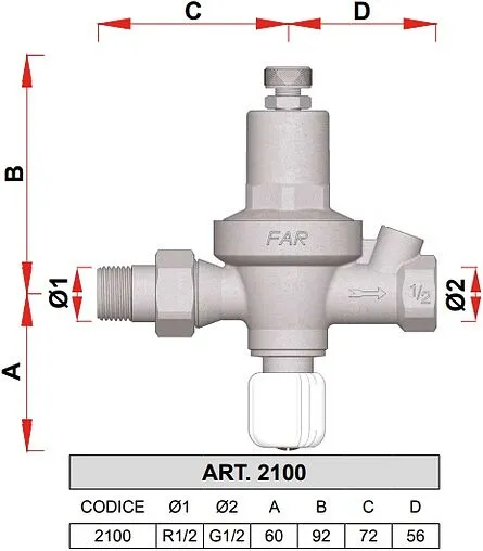 Клапан подпиточный ½&quot; Far FA 2100 12