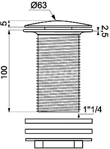Выпуск автоматический для раковины Wirquin чёрный матовый 30722856 Выпуск автоматический для раковины Wirquin чёрный матовый 30722856, 2