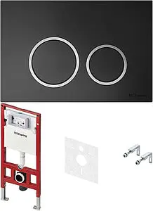 Инсталляция для подвесного унитаза Set 4 в 1 TECEspring R S955102 с кнопкой черный матовый Инсталляция для подвесного унитаза Set 4 в 1 TECEspring R S955102 с кнопкой черный матовый, 1