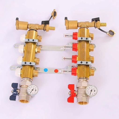Группа коллекторная с расходомерами 4 отвода 1"в/в x ¾"ек Tiemme 3870005
