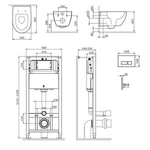 Комплект 6 в 1 Am.Pm Awe FlashClean IS47001.111700 с кнопкой белый глянцевый Комплект 6 в 1 Am.Pm Awe FlashClean IS47001.111700 с кнопкой белый глянцевый, 2