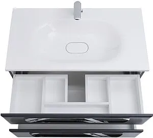 Тумба-умывальник подвесная Cezares Eco 90 Grafito ECO-900-2C-SO-GR-P+CZR-900/480-LV-MR-ECO Тумба-умывальник подвесная Cezares Eco 90 Grafito ECO-900-2C-SO-GR-P+CZR-900/480-LV-MR-ECO, 5