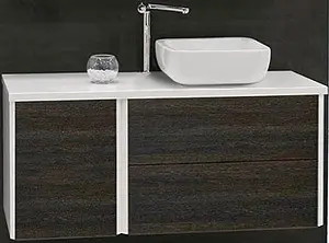 Тумба-умывальник подвесная Aquaton Брук 120 (80+40) дуб феррара/белый, 1