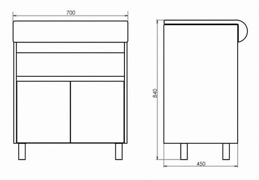 Тумба-умывальник напольная Comforty Тула 70 дуб солсбери