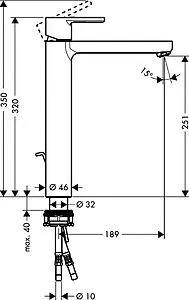 Смеситель для раковины Hansgrohe Metris S 260 хром 31022000 Смеситель для раковины Hansgrohe Metris S 260 хром 31022000, 2