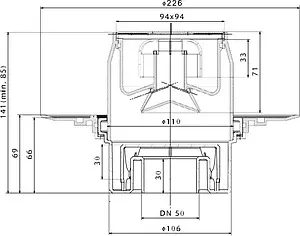 Трап вертикальный Set Pestan Confluo Standart Vertical Dry 100x100мм 13000022 Трап вертикальный Set Pestan Confluo Standart Vertical Dry 100x100мм 13000022, 2