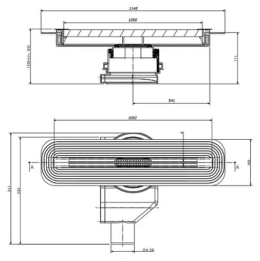 Лоток душевой Set 1050мм h=72мм 0.8л/сек Pestan Confluo Slim Line 1050 13100037 Лоток душевой Set 1050мм h=72мм 0.8л/сек Pestan Confluo Slim Line 1050 13100037