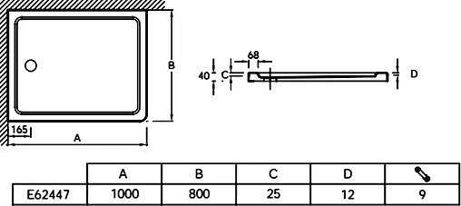 Поддон для душа Jacob Delafon Flight E62447-00