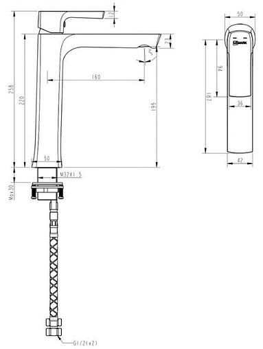 Смеситель для раковины Lemark Ursus чёрный матовый LM7209BL Смеситель для раковины Lemark Ursus чёрный матовый LM7209BL