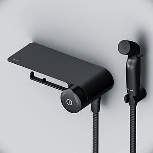 Гигиенический душ со смесителем и полкой Am.Pm X-Joy чёрный матовый F0H85A822, 5