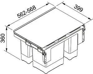 Мусорная система Franke Garbo 60-3 121.0200.680 Мусорная система Franke Garbo 60-3 121.0200.680, 2