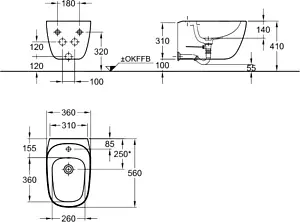 Биде подвесное Keramag Citterio белый 233550000, 2