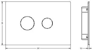 Клавиша смыва для унитаза ArtCeram INOX 714.000.BS нержавеющая сталь, 2