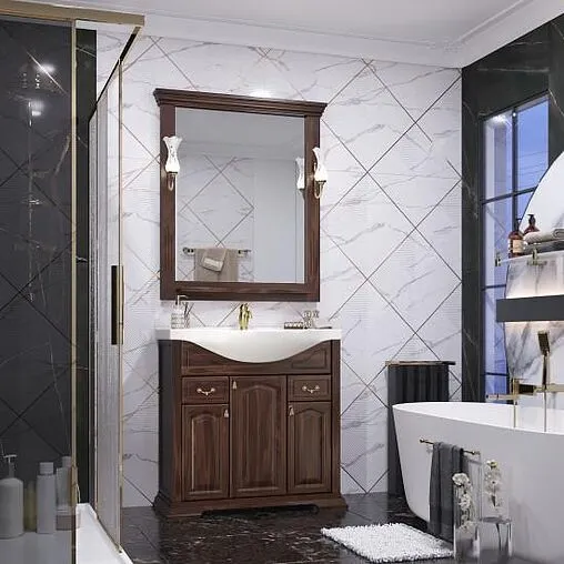 Тумба под умывальник напольный Opadiris Риспекто 85 орех антикварный 00-00006705