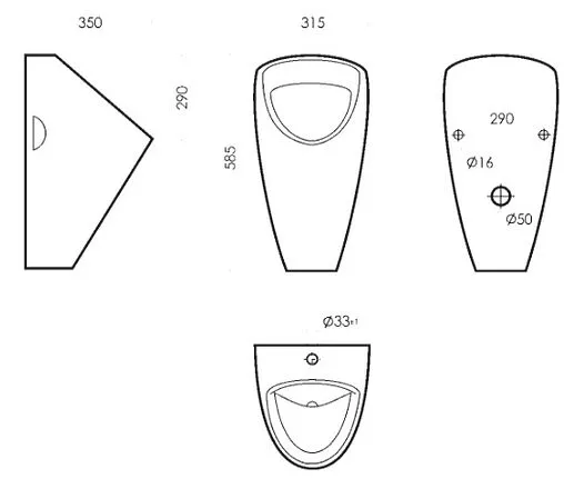 Писсуар со скрытым подводом воды Sanita Luxe Long sensor белый PS/Long/Sens/WHT.G/S1