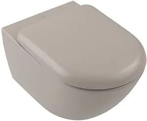 Унитаз подвесной безободковый Villeroy&Boch Antao CeramicPlus миндаль 4674T0AM, 1