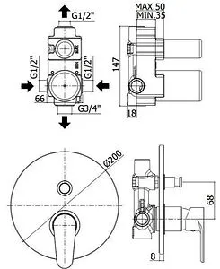 Комплект для душа 5 в 1 Paffoni Green хром 00255126 Комплект для душа 5 в 1 Paffoni Green хром 00255126, 4