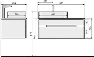 Тумба под умывальник подвесная Jorno Shine 90 белый Shi.01.90/P/W Тумба под умывальник подвесная Jorno Shine 90 белый Shi.01.90/P/W, 2