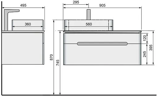 Тумба под умывальник подвесная Jorno Shine 90 белый Shi.01.90/P/W Тумба под умывальник подвесная Jorno Shine 90 белый Shi.01.90/P/W
