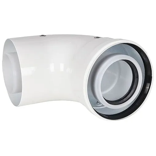 Колено для дымохода Ø 60/100мм ∠ 90° (PP) для конденсационных котлов Rommer RCA-8610-010090