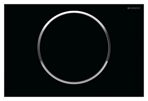 Клавиша смыва для унитаза Geberit Sigma 10 115.758.KM.5 кнопка/черный глянцевый, кольцо/хром глянцевый