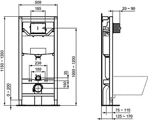 Инсталляция для подвесного унитаза Ideal Standard Prosys 120 P R027767 Инсталляция для подвесного унитаза Ideal Standard Prosys 120 P R027767, 2