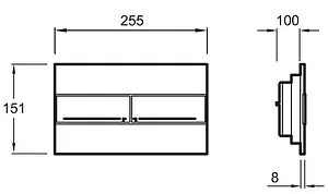 Клавиша смыва для унитаза Jacob Delafon E4316-38R хром велюр Клавиша смыва для унитаза Jacob Delafon E4316-38R хром велюр, 2