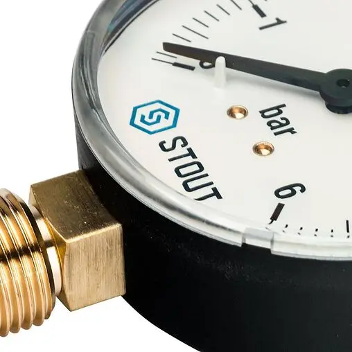 Манометр радиальный Stout 80мм 6 бар ¼&quot; SIM-0010-800615