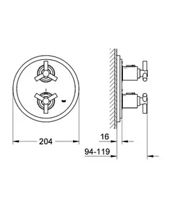 Термостат для 2 потребителей Grohe Atrio Ypsilon хром 19395000 Термостат для 2 потребителей Grohe Atrio Ypsilon хром 19395000, 2