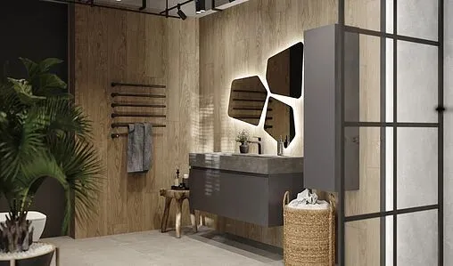 Тумба под умывальник подвесная Raval Facet 120 антрацит Fac.01.120/P/A/RL