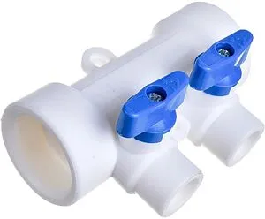 Коллектор запорный проходной 2 отвода синий 40мм x 20мм Kalde 3272-mnb-400220, 3