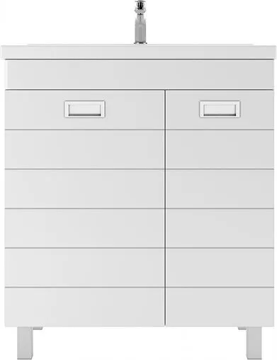 Тумба-умывальник напольная Домино Cube 75 белый DC5003T+4627173210102