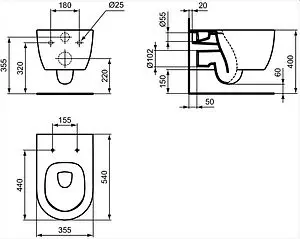Комплект 4 в 1 Ideal Standard Blend Curve AquaBlade M520801, 3
