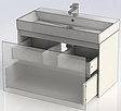 Тумба-умывальник подвесная Aquanet Нью-Йорк 85 орех 00203947+00198208