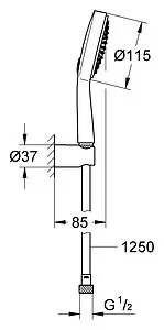 Душевой набор Grohe Power&Soul Cosmopolitan 115 хром 27838000 Душевой набор Grohe Power&Soul Cosmopolitan 115 хром 27838000, 2