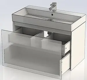 Тумба-умывальник подвесная Aquanet Нью-Йорк 85 орех 00203947+ Тумба-умывальник подвесная Aquanet Нью-Йорк 85 орех 00203947+, 3