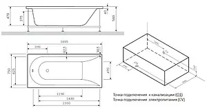 Ванна акриловая с гидромассажем Am.Pm Inspire 170x75 W5AW-170-075W2D64 Ванна акриловая с гидромассажем Am.Pm Inspire 170x75 W5AW-170-075W2D64, 2