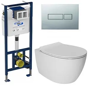 Комплект 5 в 1 Sanit М 603 90.506.81..S003+10AR02010SV+40D40200I-S с кнопкой 16.603.81 хром глянцевый Комплект 5 в 1 Sanit М 603 90.506.81..S003+10AR02010SV+40D40200I-S с кнопкой 16.603.81 хром глянцевый, 1