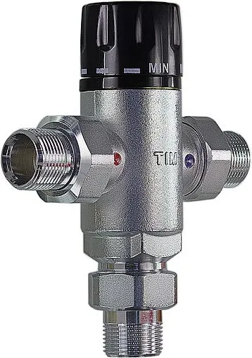 Трехходовой термостатический смесительный клапан 1&quot; +38...+60°С TIM BL8804