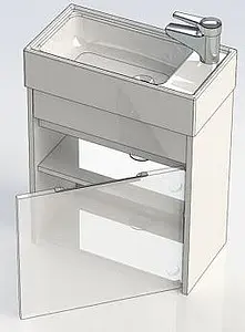 Тумба-умывальник подвесная Aquanet Лидс 50 эвкалипт мистери 00182744+00182338, 4