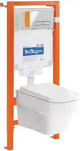 Комплект 5 в 1 BelBagno Janice BB124CH/BB124SC/BB002-80/BB005-PR-CHROME с кнопкой хром глянцевый, 1