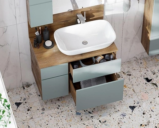 Тумба-умывальник подвесная Aquaton Мишель 100 фьорд/дуб рустикальный 1A2773K2MIX30