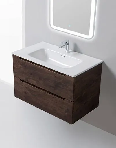Тумба-умывальник подвесная BelBagno ETNA 80 Rovere Moro ETNA-800-2C-SO-RW-P+