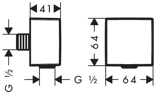Шланговое подключение Hansgrohe FixFit Square шлифованный черный хром 26455340